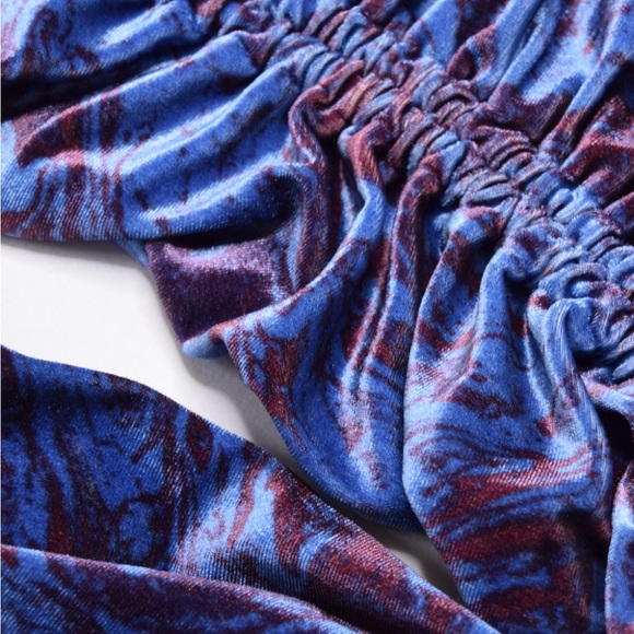 Wild Fable Ruched Marble Velvet Mini Bodycon long sleeve dress - Picture 2 of 4